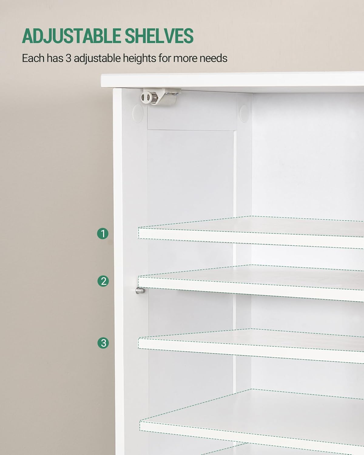 White Tall Kitchen Pantry Storage Cabinet with Adjustable Shelves, 1 Drawer, 4 Doors U827