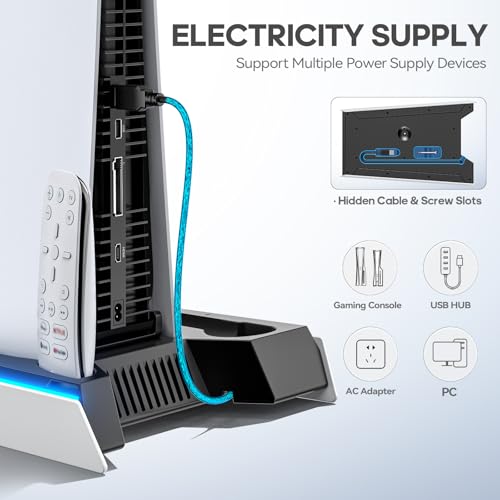 PS5 Stand with Cooling Fan and Charging Station S55768
