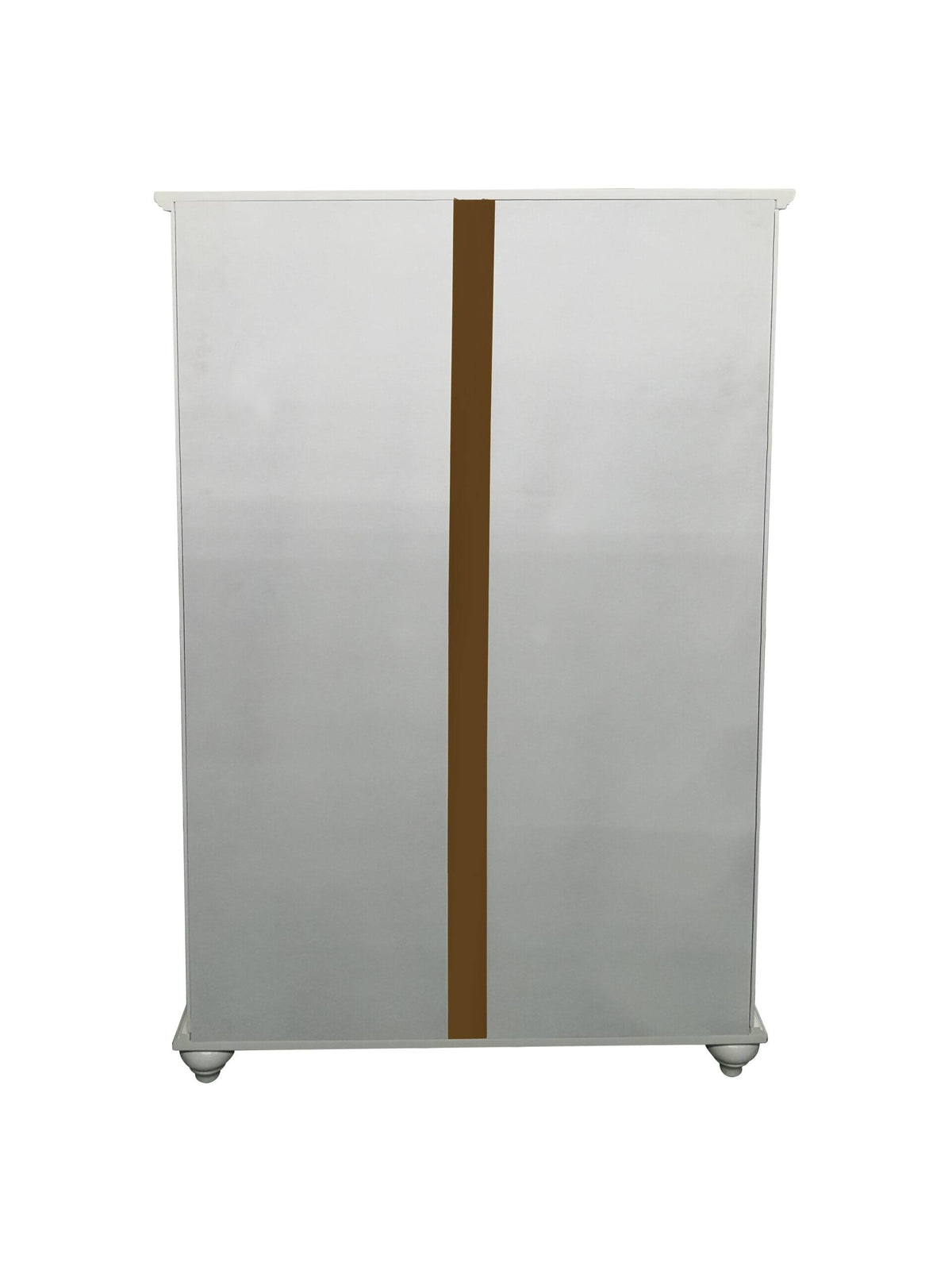 White Wood Curio Cabinet with Glass Sliding Doors N201