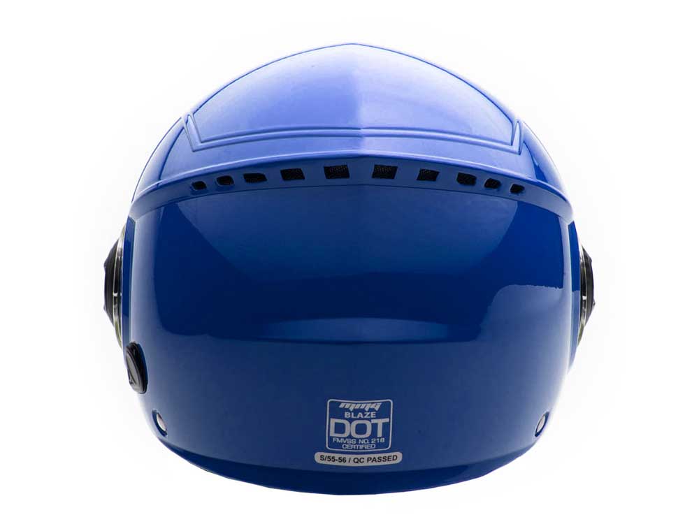 Open Face Motorcycle Helmet Gloss Blue X-Large H71896