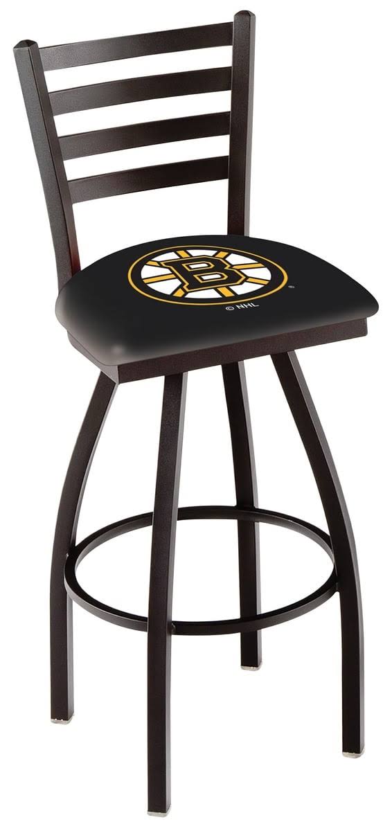 Black Wrinkle Swivel Bar Stool with Ladder Style Back L693
