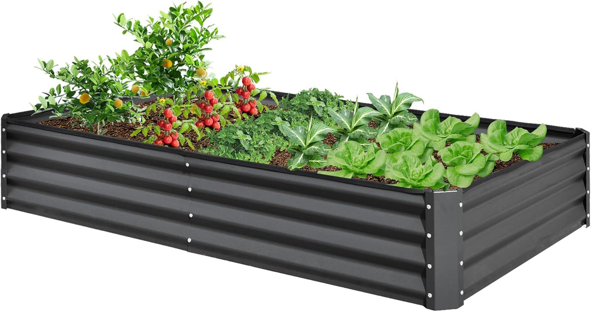 Gray Galvanized Raised Garden Bed B879000