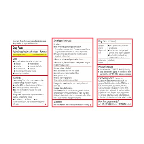 Acetaminophen Rapid Release Gels, 100 ct Z590