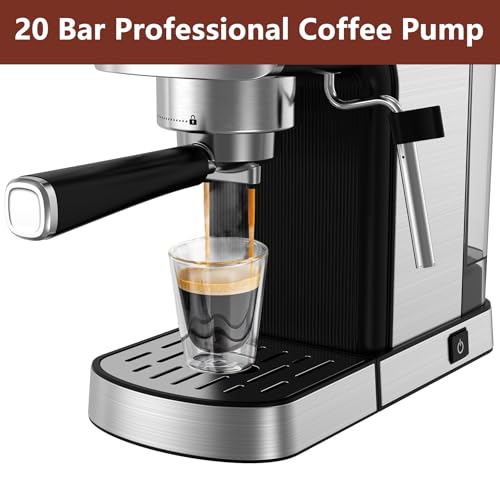 20 Bar Stainless Steel Espresso Machine with Steam Milk Frother O4443