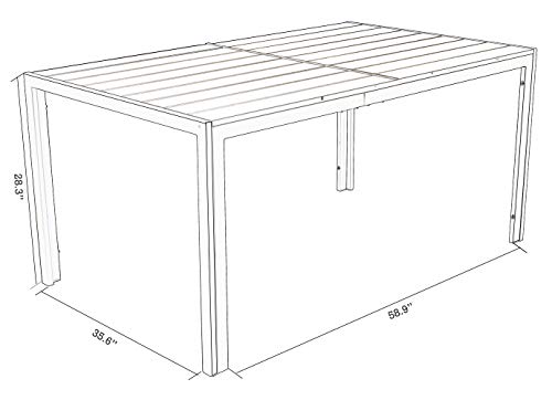 Outdoor Dining Table 35.6'x58.9' for 6 Person J7194