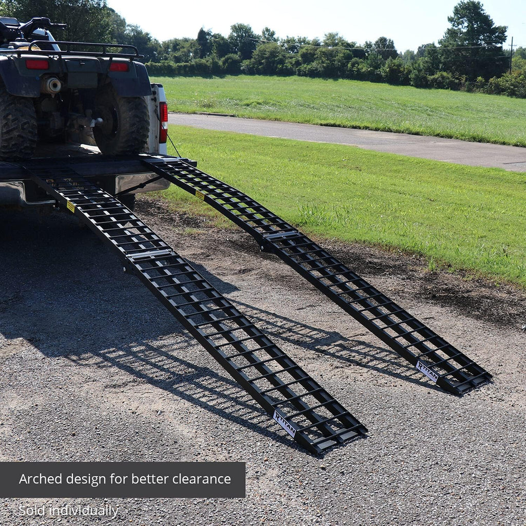 Folding Arch Ramps, Aluminum Frame, 600 LB Capacity, Safety Straps T33877