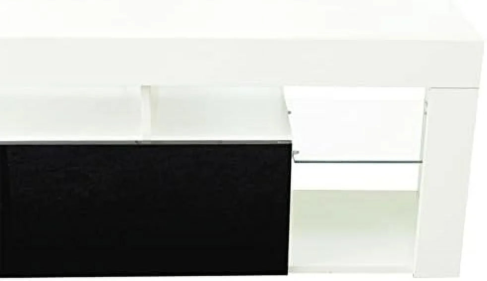 Floating TV Stand Wall Mounted with 16 Color LEDs 63" Wood TV Console 2 Drawers R28830