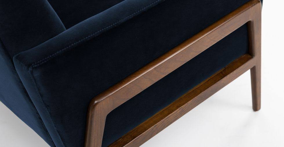 Blue Fabric Accent Armchair U613355