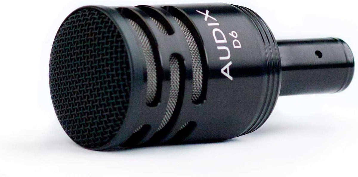 Audix D6 Dynamic Microphone, Cardioid + Low Profile Microphone Stand with Telescoping Boom + XLR Mic Cable H2861