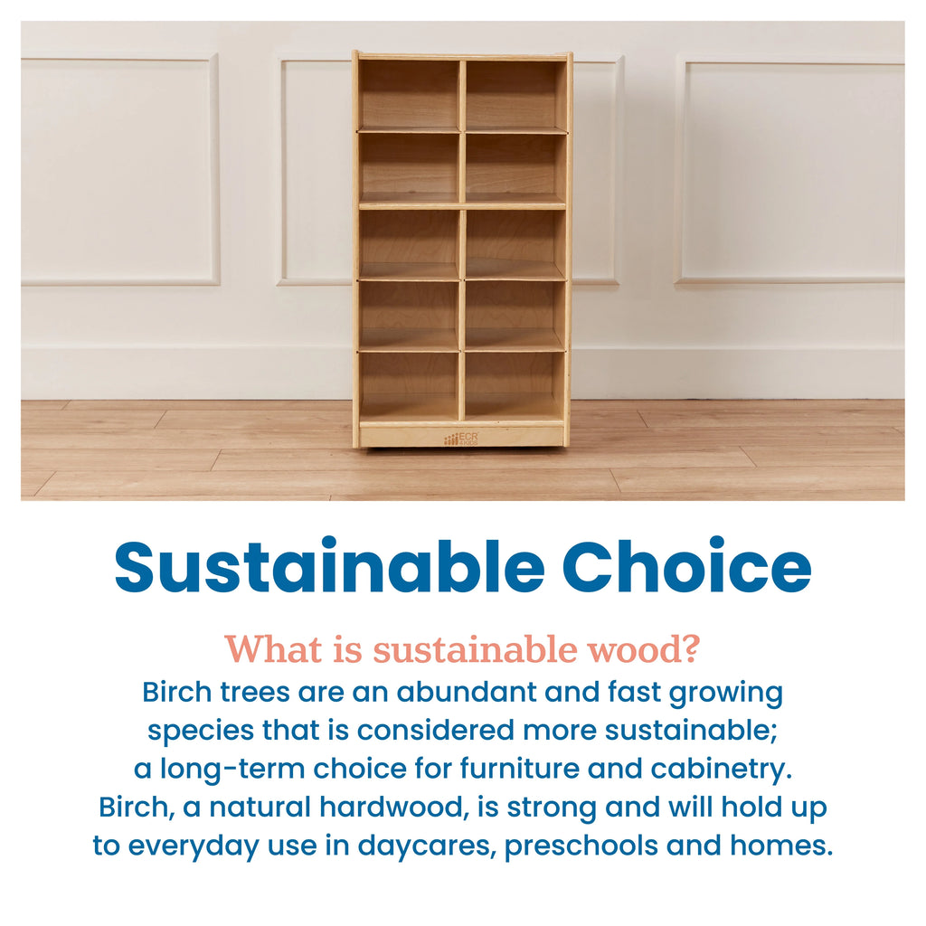 10 Cubby Mobile Tray Storage Cabinet V192