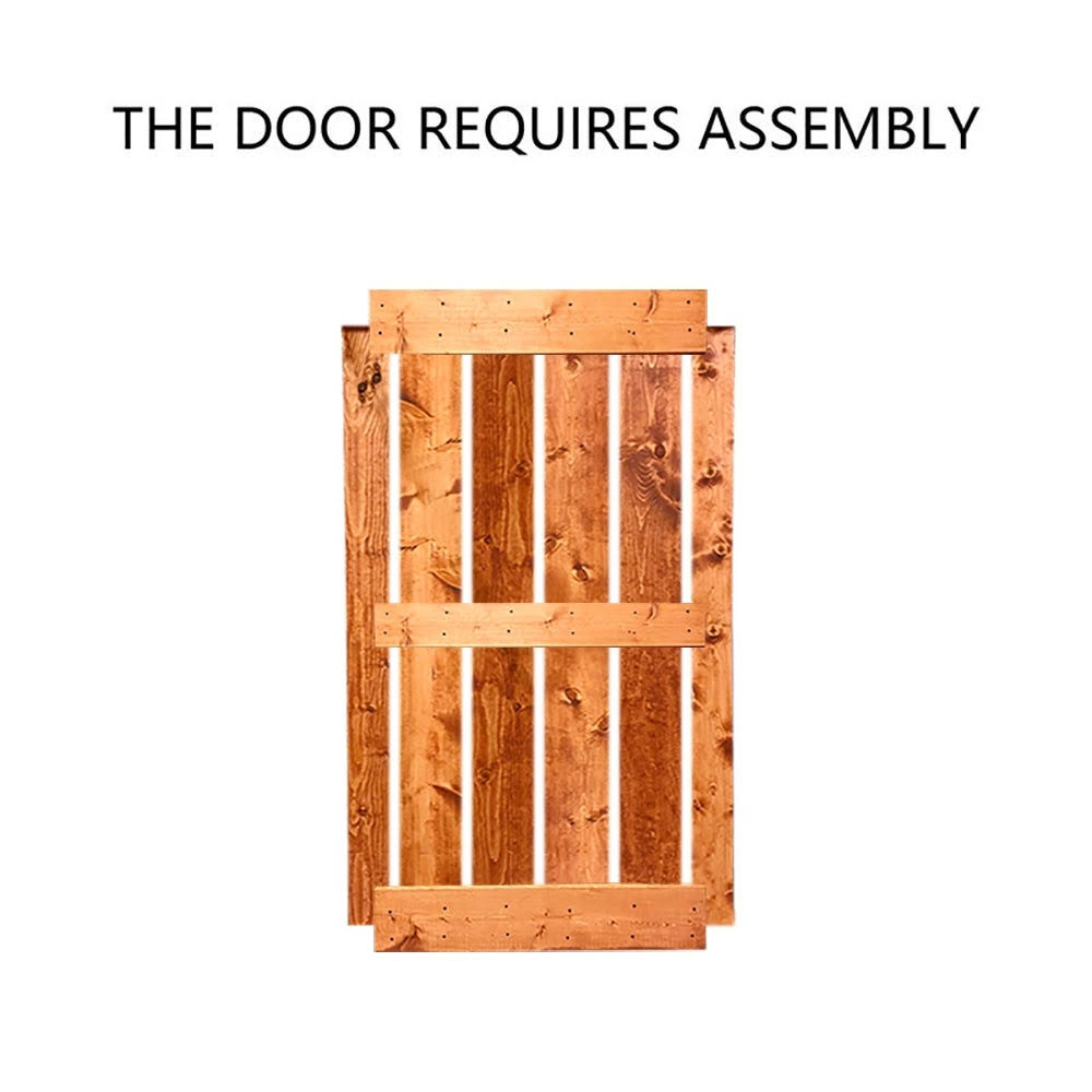 Sage Green Stained Solid Pine Wood Interior Double Sliding Barn Door with Hardware Kit W148531