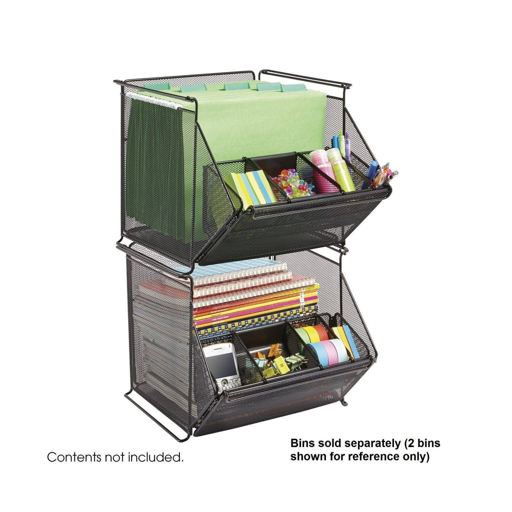 Onyx Mesh Stackable Storage Bins Black T964631