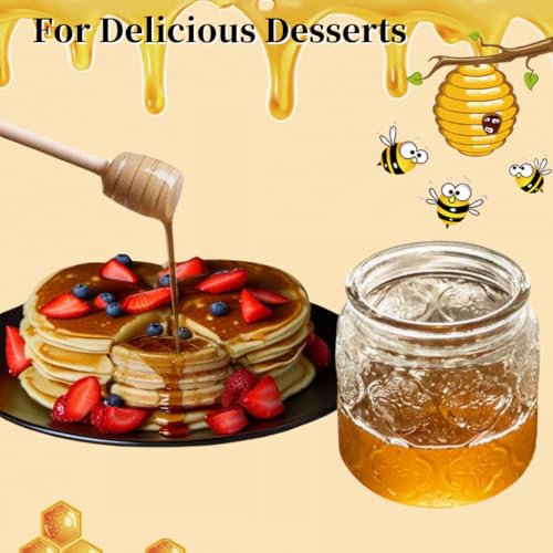 Airtight Glass Honey Jar with Wooden Lid, 17oz I25284