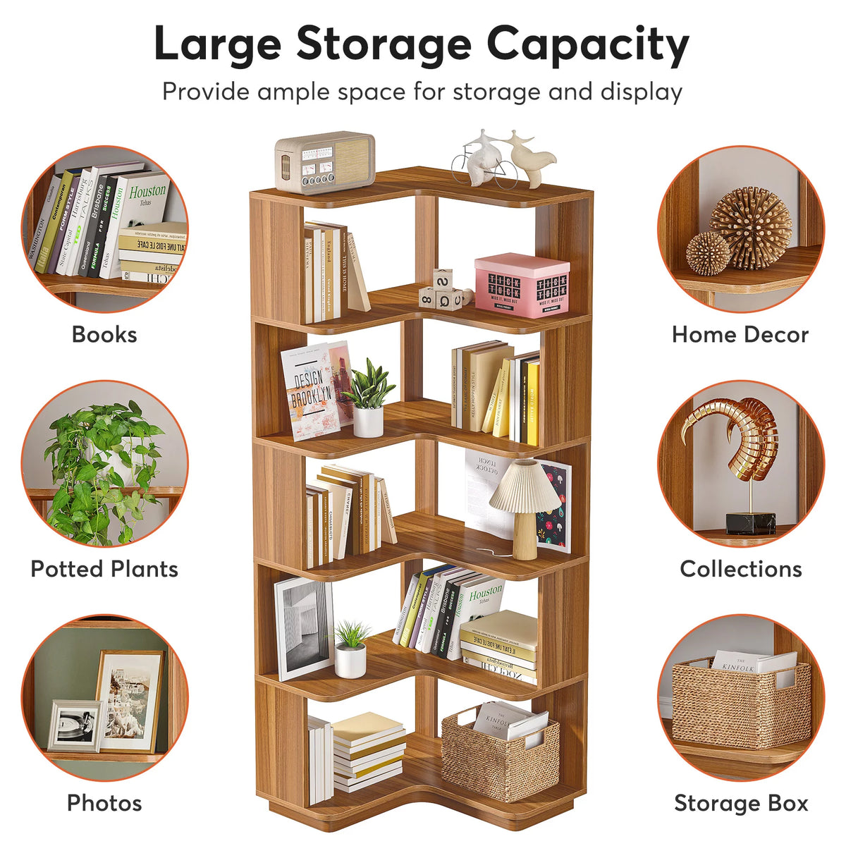 6-Tier Corner Bookshelf R4053