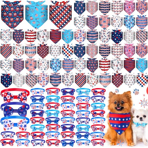 Adjustable Plaid Striped Dog Bandanas W813457