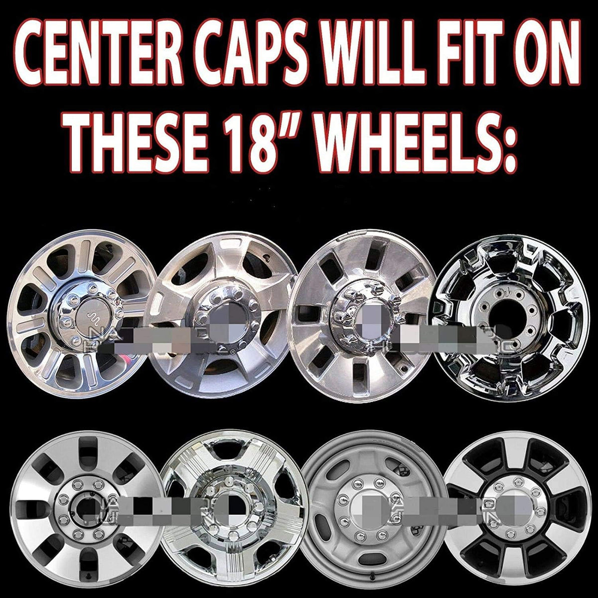 Chrome 8 Lug Wheel Center Hub Caps W667
