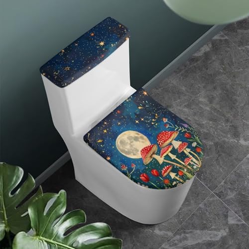 Santa Claus Toilet Lid Tank Cover 2 Pack Set N7741