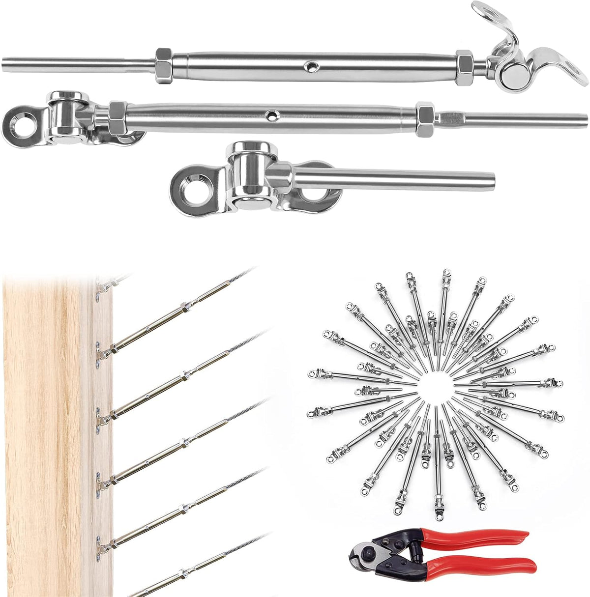 32Set Cable Railing Kit 1/8 T316 Stainless Steel X6193