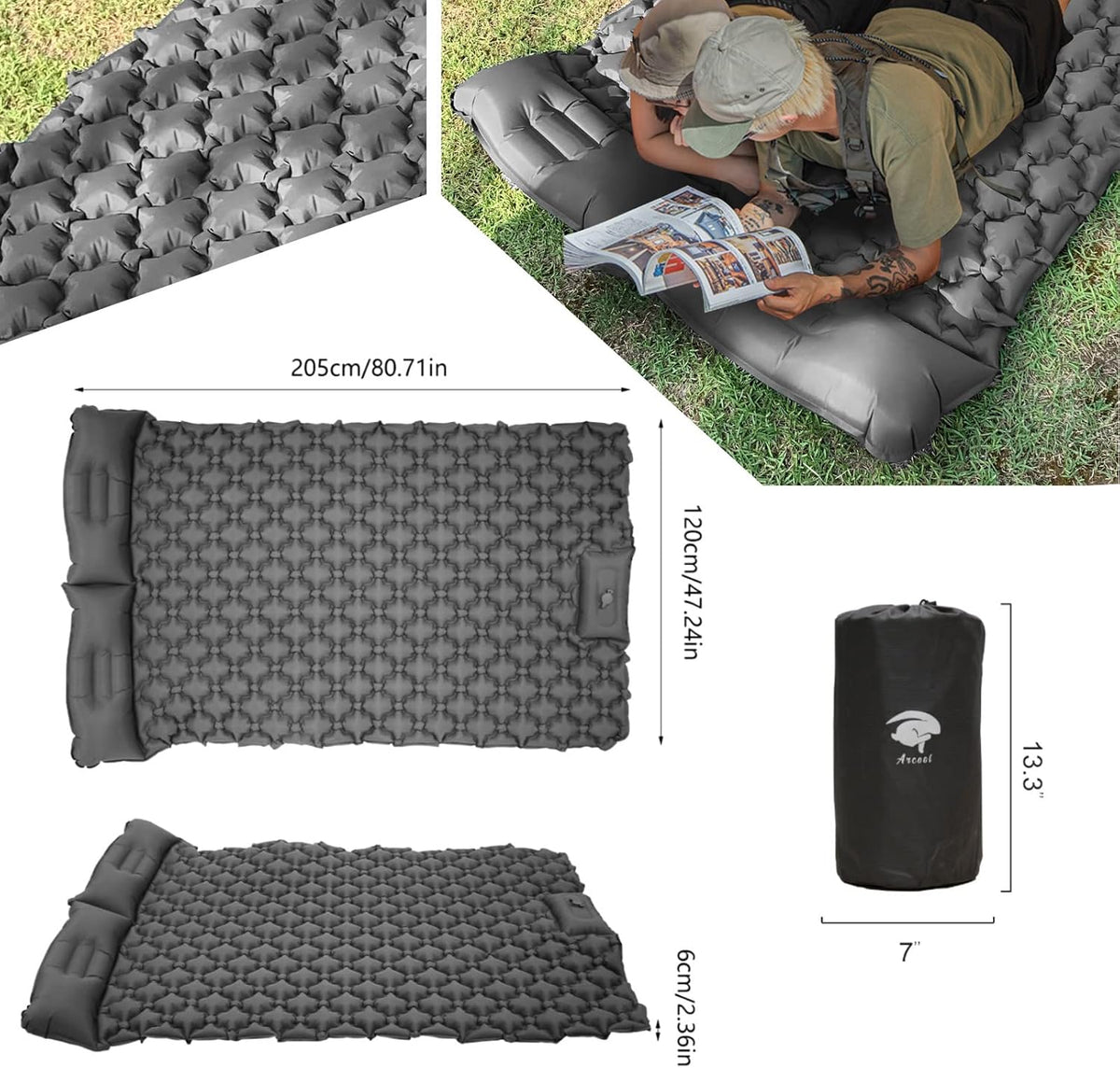 Camping Sleeping Pad with Inflatable Foot Pump V28480