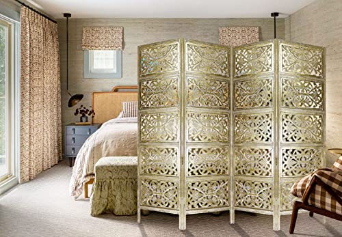 4 Panel Wooden Room Divider Screen D504