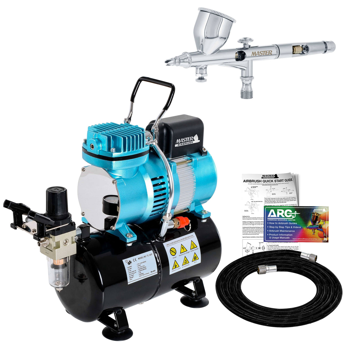 0.2 Dual-Action Gravity Airbrush Kit with Tank Air Compressor Z2791