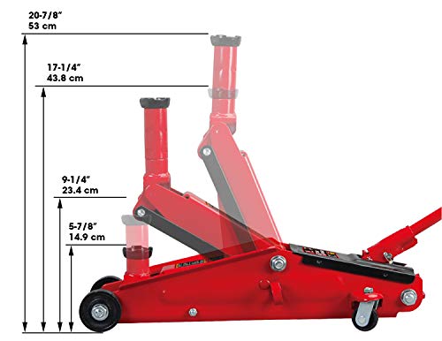 Hydraulic Trolley Floor Jack with Extra Saddle 3 Ton Red U262