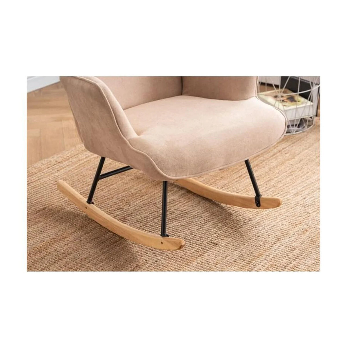 Beige Fabric Rocking Chair K680