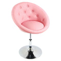 Pink PU Leather Tufted Adjustable Swivel Accent Chair V34190
