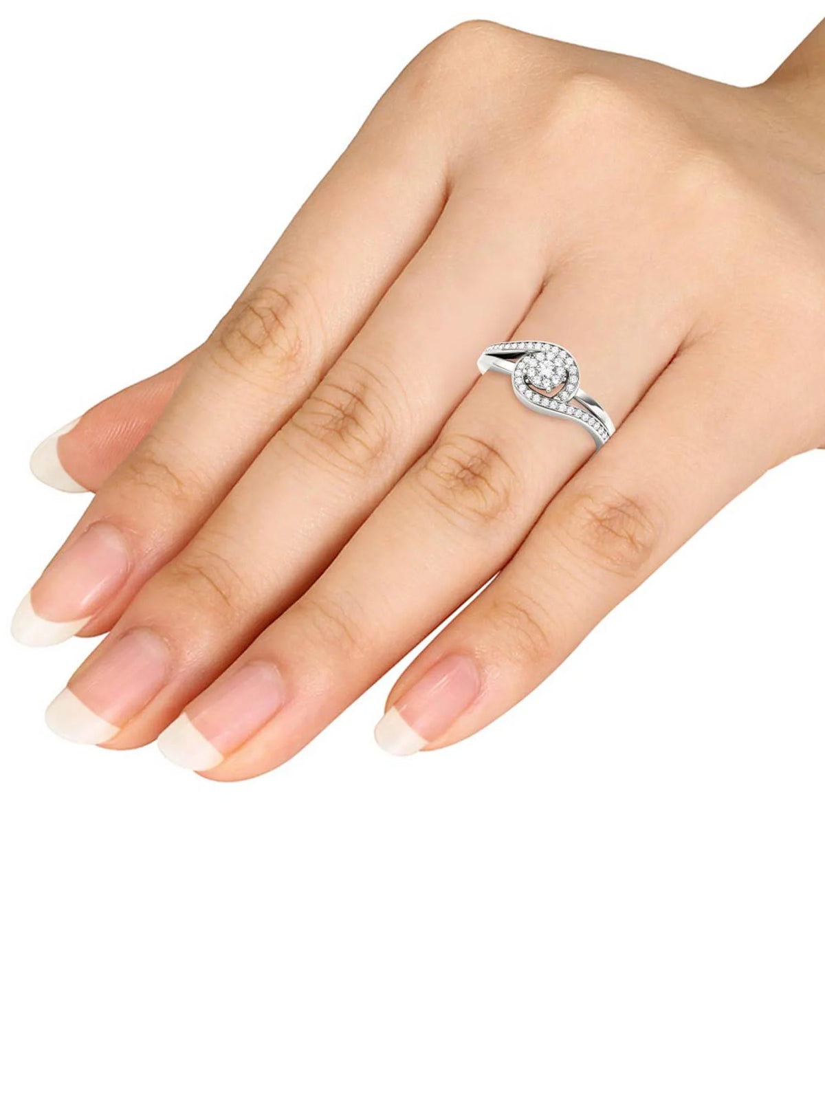 1/5ct Tw Diamond Cluster Engagement Ring Y11539