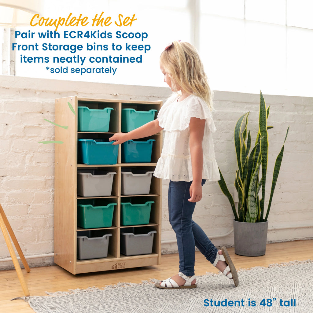 10 Cubby Mobile Tray Storage Cabinet V192