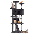 70in Dark Gray Multi-Level Cat Tree Tower with Scratching Posts S7296