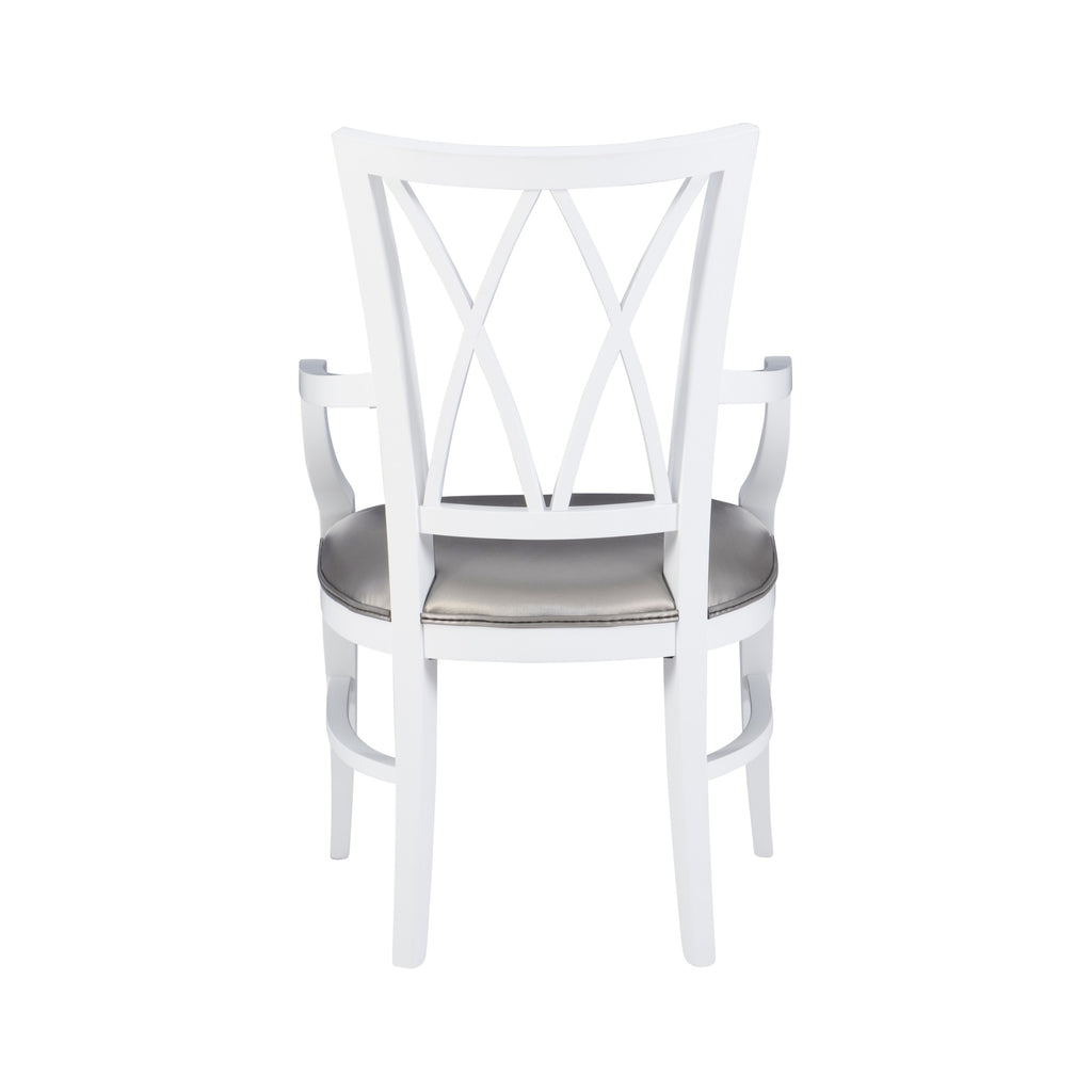 White Wood Dining Arm Chair B76495
