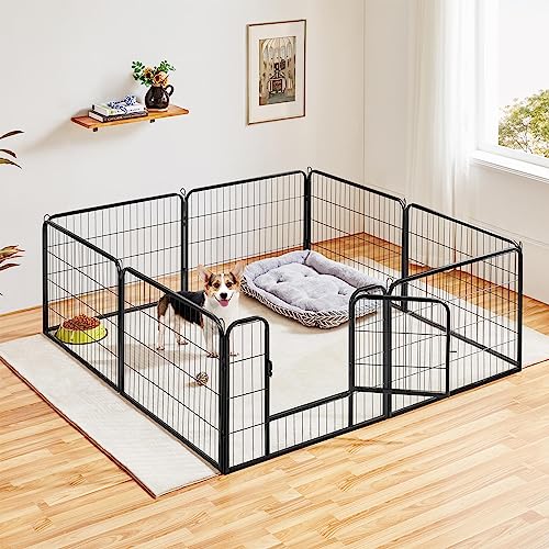 24-Inch 6 Panel Black Pet Playpen F8642