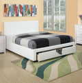 White Queen Size Wood Bed with Underbed Storage F221584