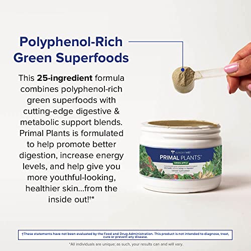 Polyphenol-Rich Greens Powder Superfood Supplement, Green Apple Flavor, 30 Servings C965
