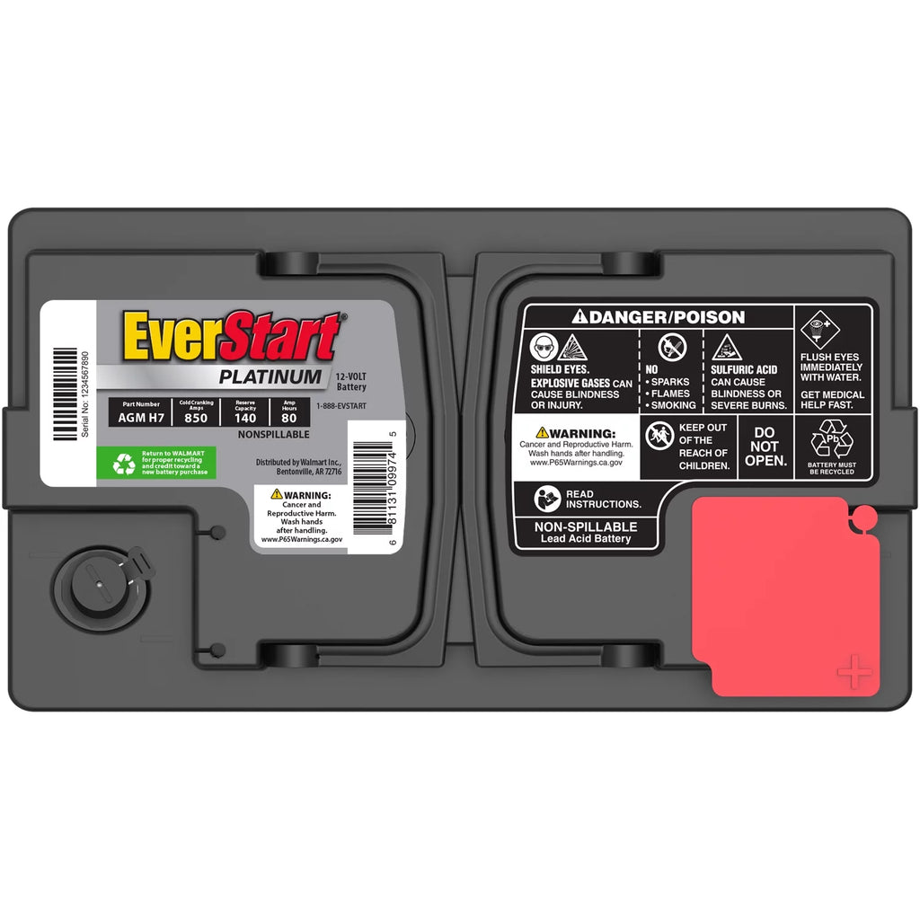 AGM Automotive Battery, Group Size H7 / LN4 / 94R 12 Volt, 800 CCA 140 RC V851