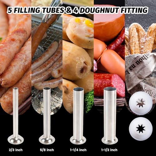 Stainless Steel Electric Sausage Stuffer 55LBS with 4 Stuffing Tubes J99452