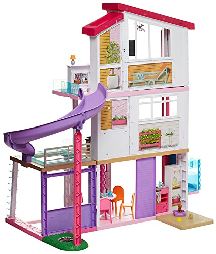 Dollhouse with Pool, Slide, Elevator, Lights, Sounds and 70+ Accessories P376