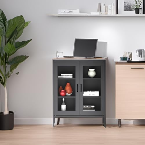 Black 70" Tall Metal Storage Cabinet with 4 Adjustable Shelves Q93788