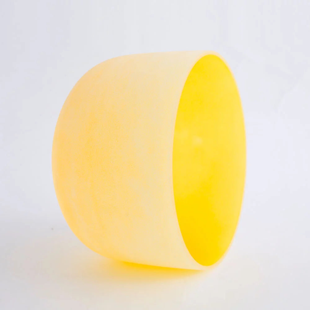 Yellow 10 inch Frosted Quartz Crystal Singing Bowl W789
