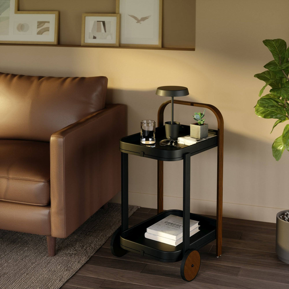 White-Natural Bar & Serving Cart N999