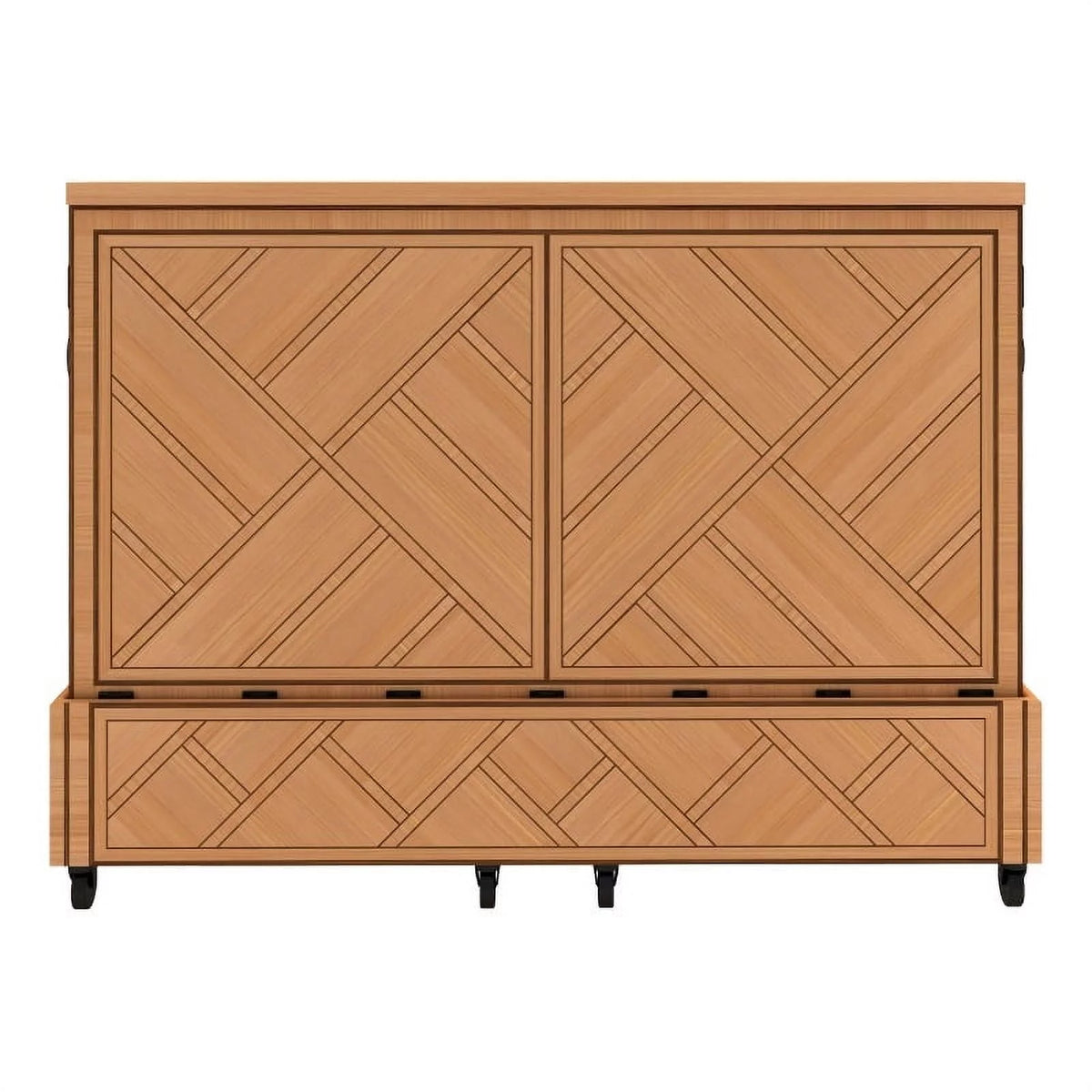 Queen Solid Wood Murphy Cabinet Bed Y43071