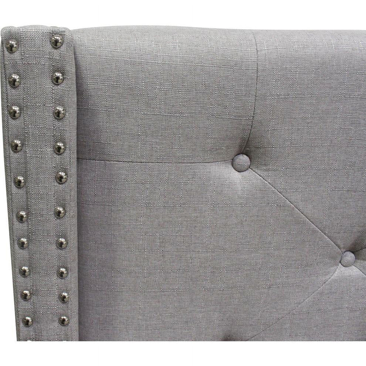 Gray Fabric Upholstered Wingback Cal King Platform Bed B86520
