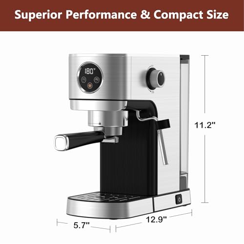 20 Bar Stainless Steel Espresso Machine with Steam Milk Frother O4443