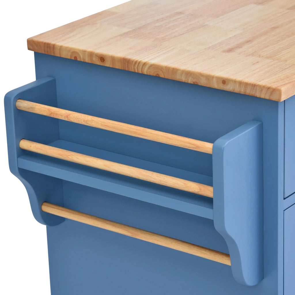 Mobile Kitchen Island Cart with Doors Drawers L9627