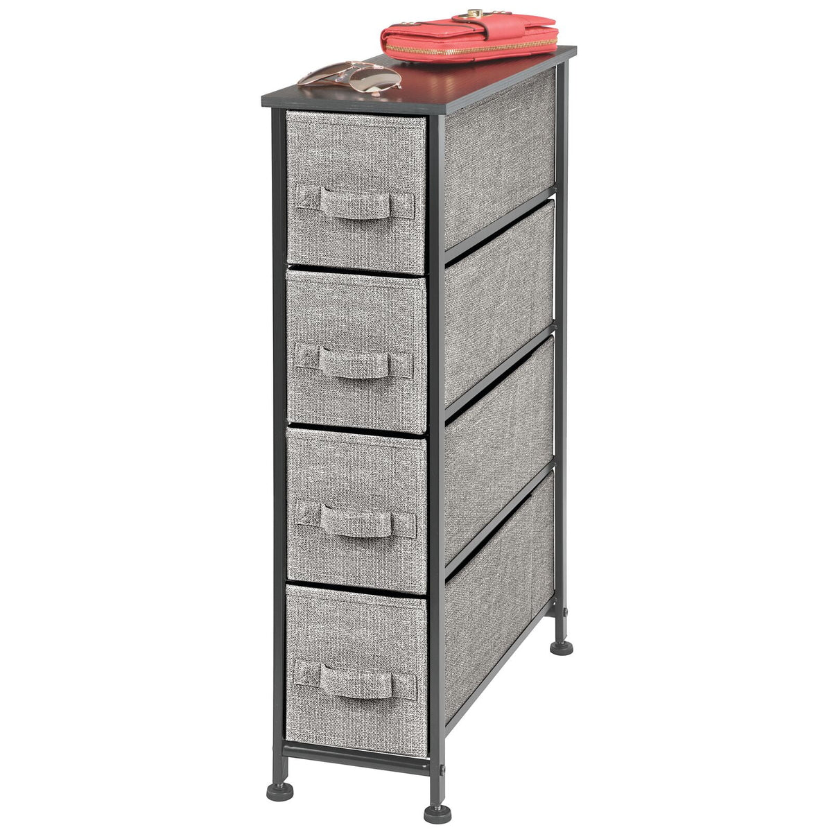 Narrow 4 Fabric Drawers Dresser Z601019