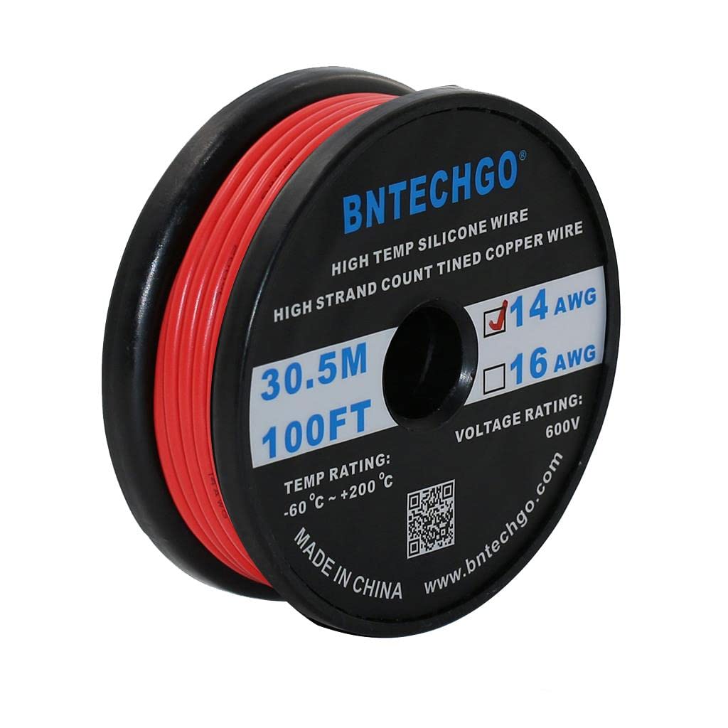 14 Gauge Silicone Wire Spool 200 ft Blue 14 AWG Stranded Tinned Copper Wire Pack of 2 P7669