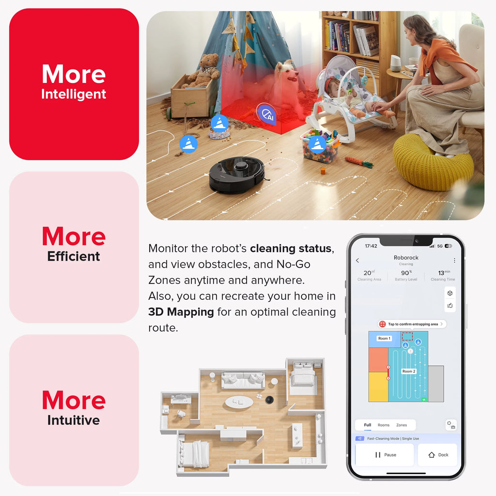 Robot Vacuum and Mop with Self-Emptying W200