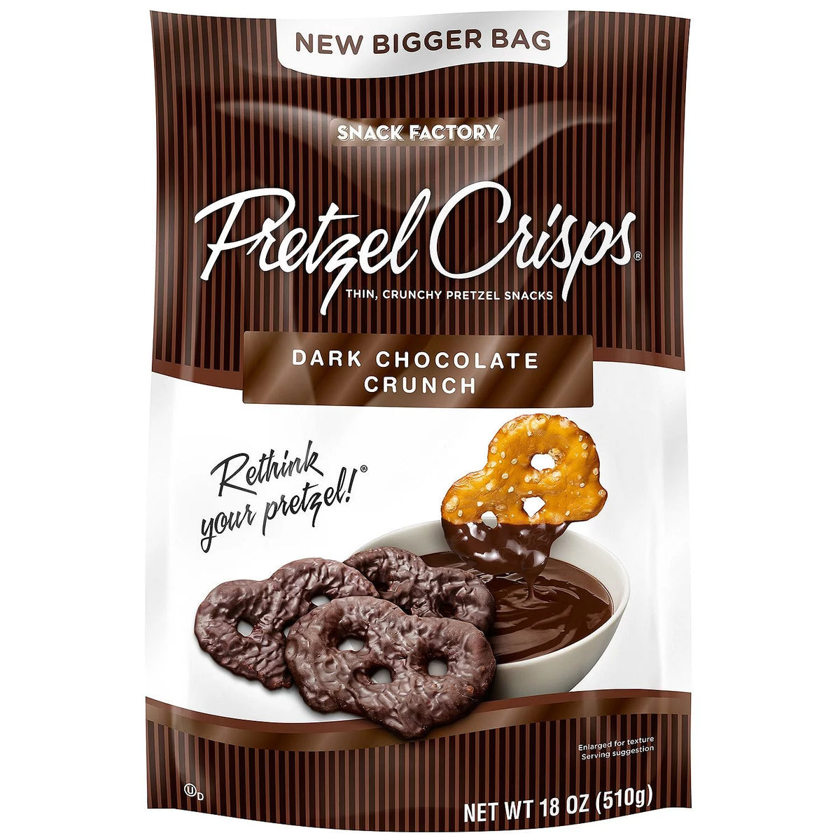 Dark Chocolate Crunch Pretzel Crisps, 36 Oz (2x18 oz Bags) F82587