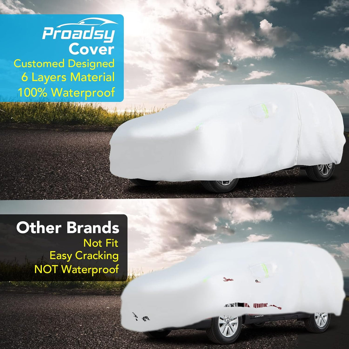 6 Layers All Weather Waterproof Car Cover with Zipper S5205